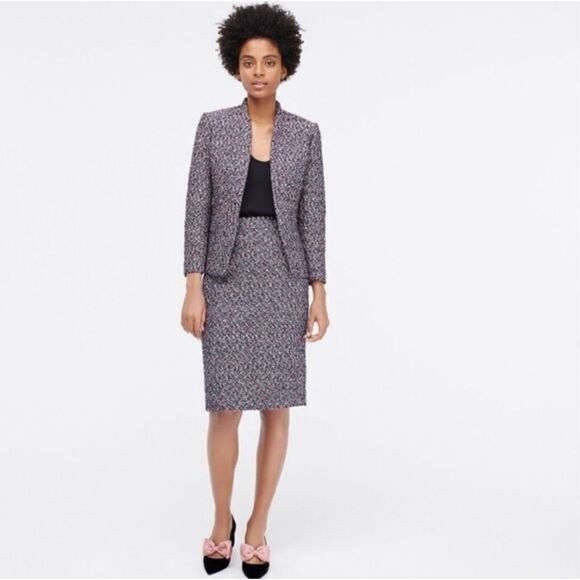 J. Crew Going Out Blazer in Pink Blue White Black Confetti Tweed Women’s Size 6 - Picture 3 of 15